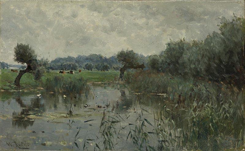 Willem Roelofs In the Floodplains of the River IJssel Norge oil painting art